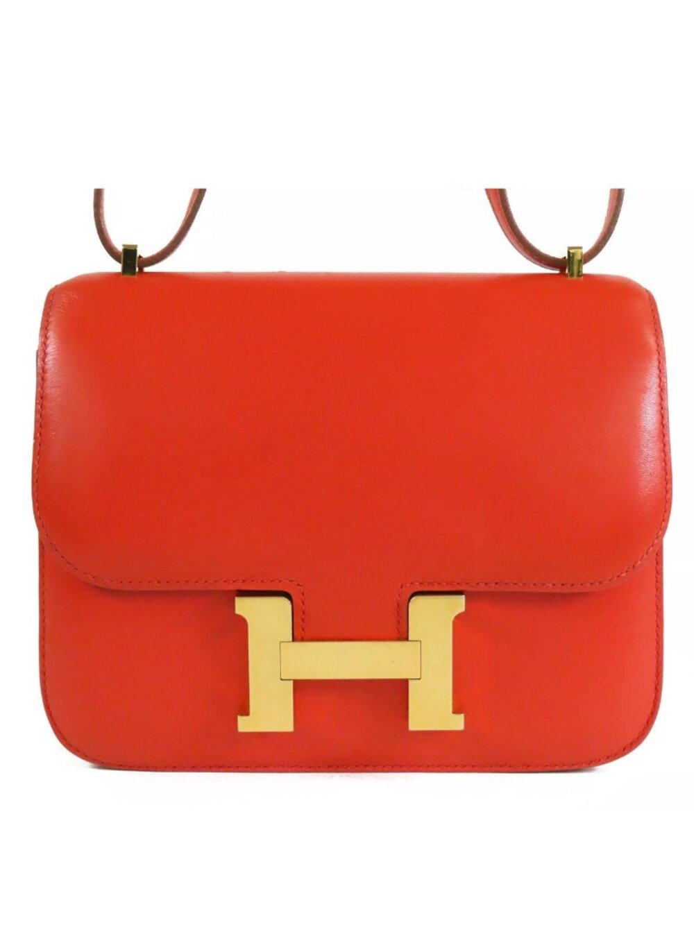 Hermes Constance 3 Mini Rouge Pivoine Gold Tadelakt Shoulder Bag
